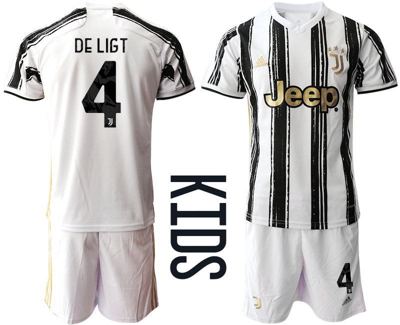 Youth 2020-2021 club Juventus home #4 white Soccer Jerseys->juventus jersey->Soccer Club Jersey